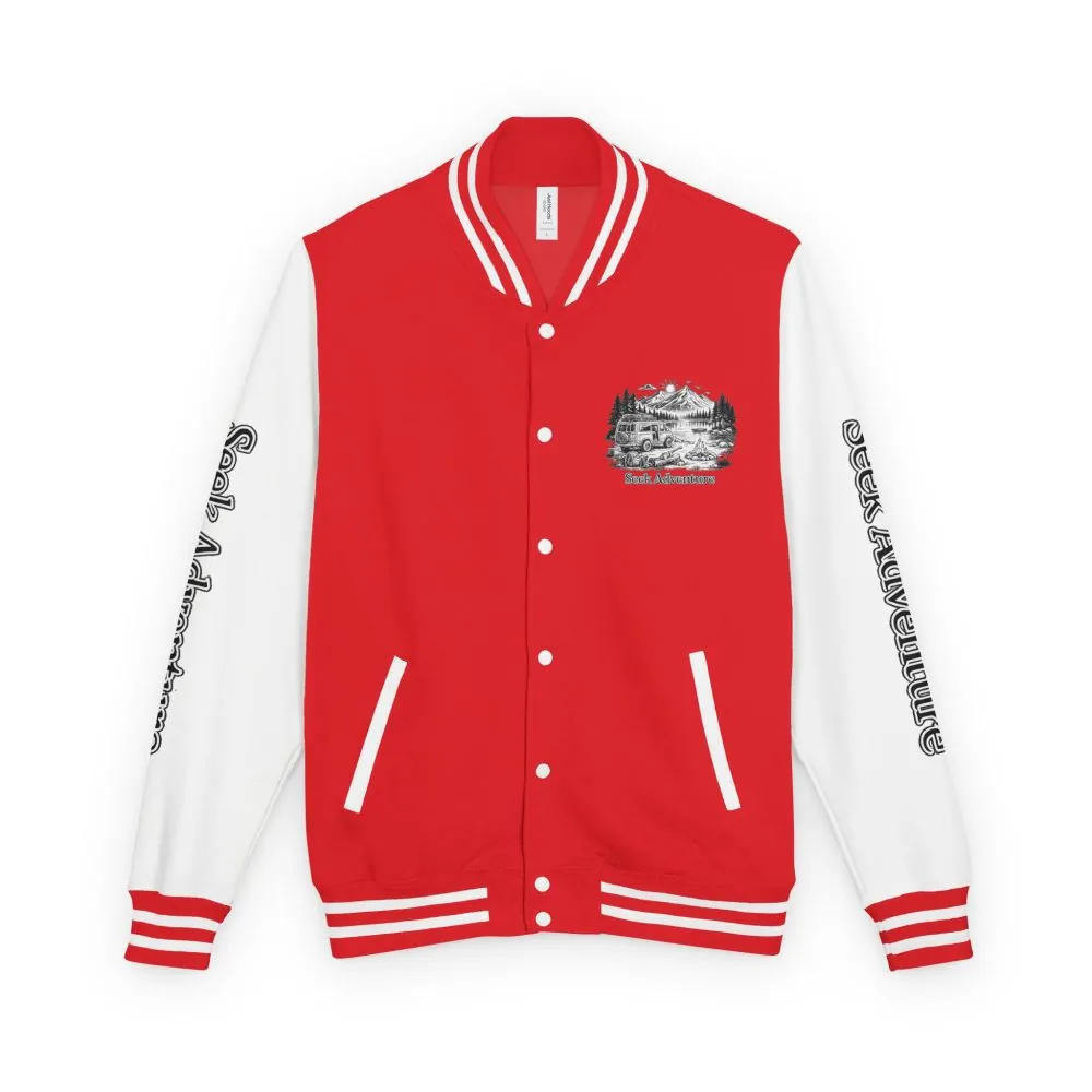 6863970590071048906_2048.jpeg Unisex Heavyweight Letterman Jacket — "Seek Adventure" Travel Varsity Coat