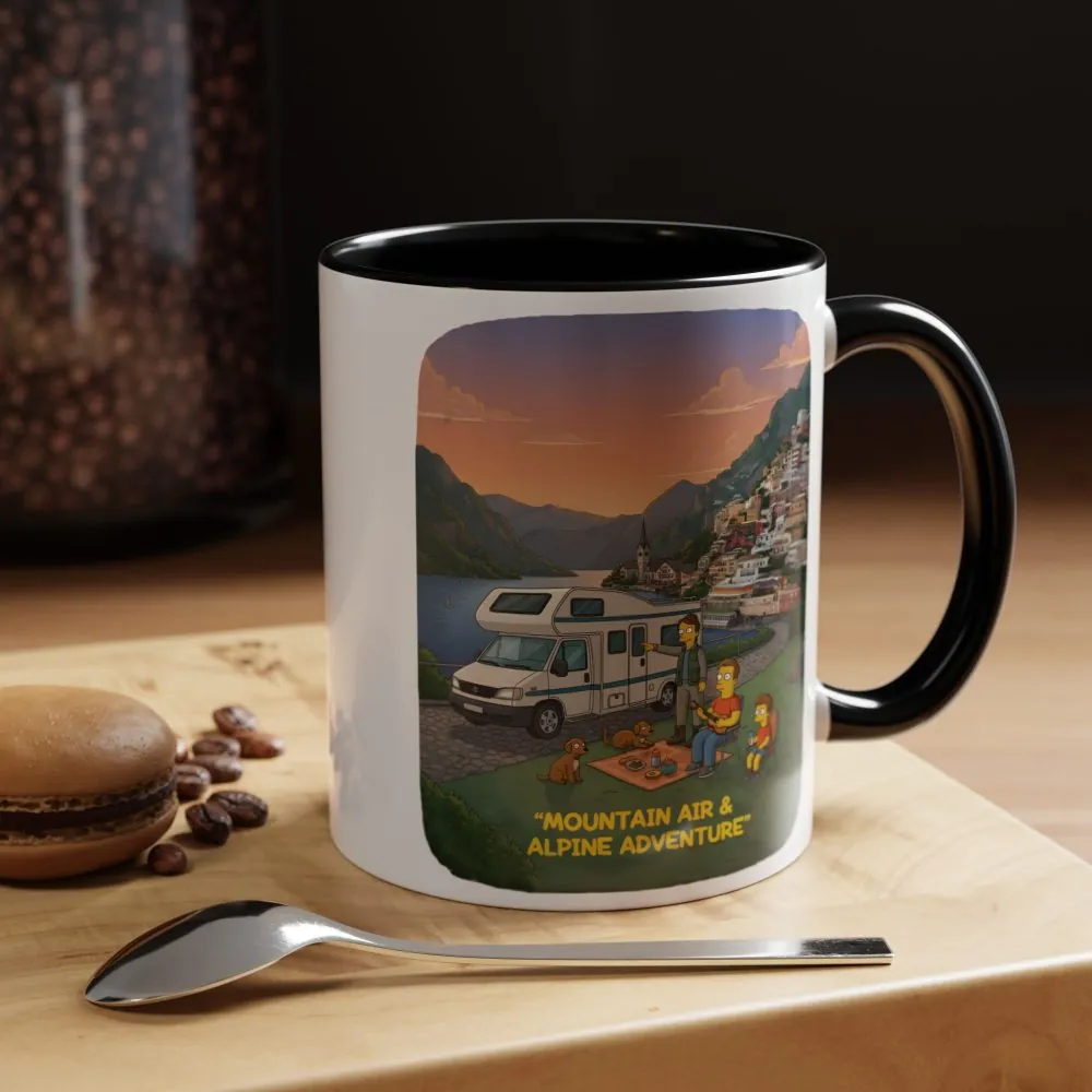 Accent Coffee Mug (11, 15oz) — "Mountain Air-Alpine Adventure" Design Sitcom-Line