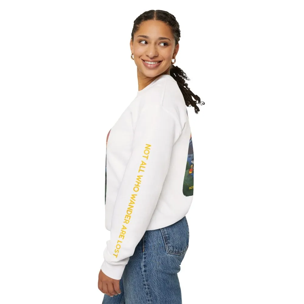 6887435073445101687_2048.jpeg Unisex Heavy Blend™ Crewneck Sweatshirt — "Not All Who Wander Are Lost" Design Sitcom-Line