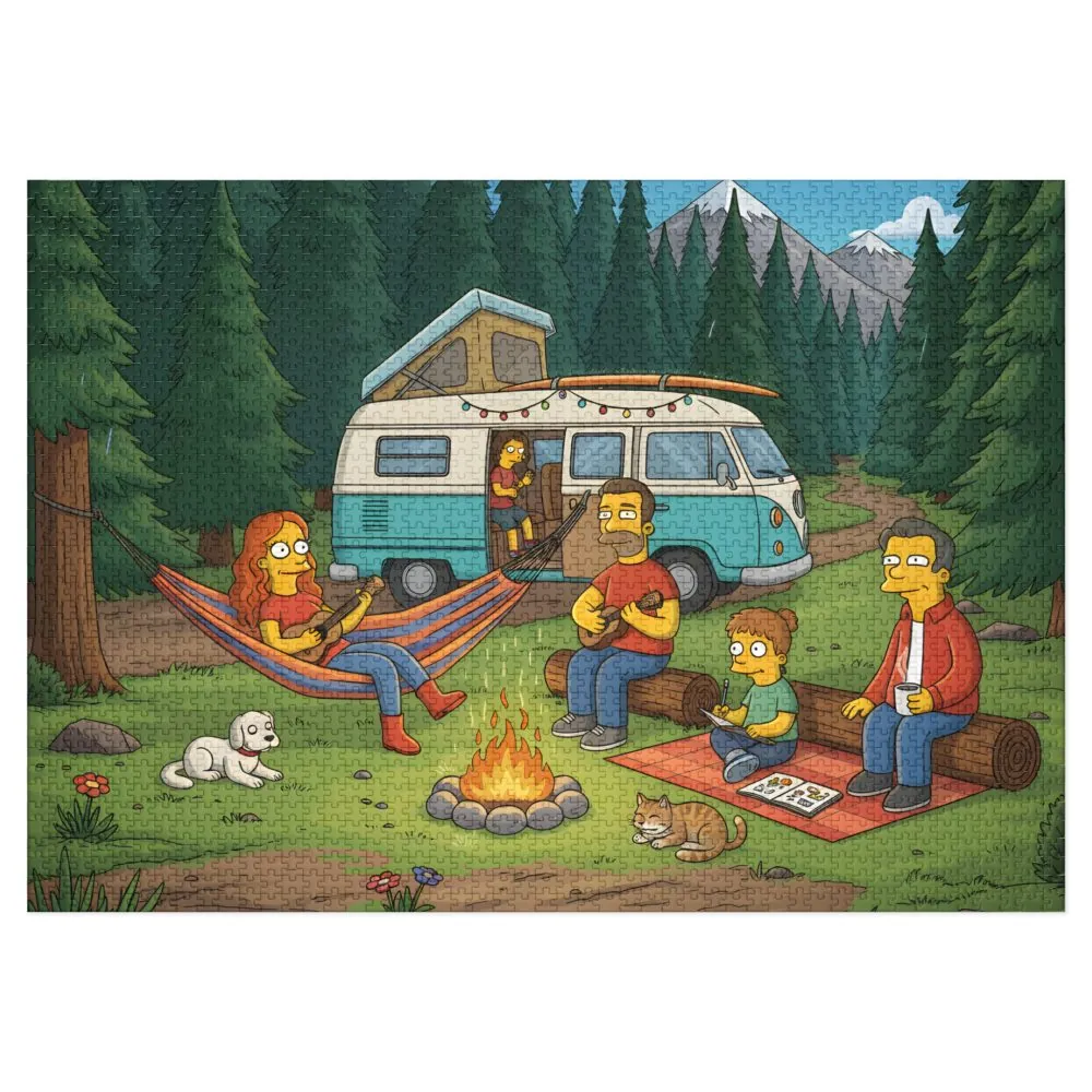Jigsaw Puzzle with Tin — Scenic Campervan Campfire