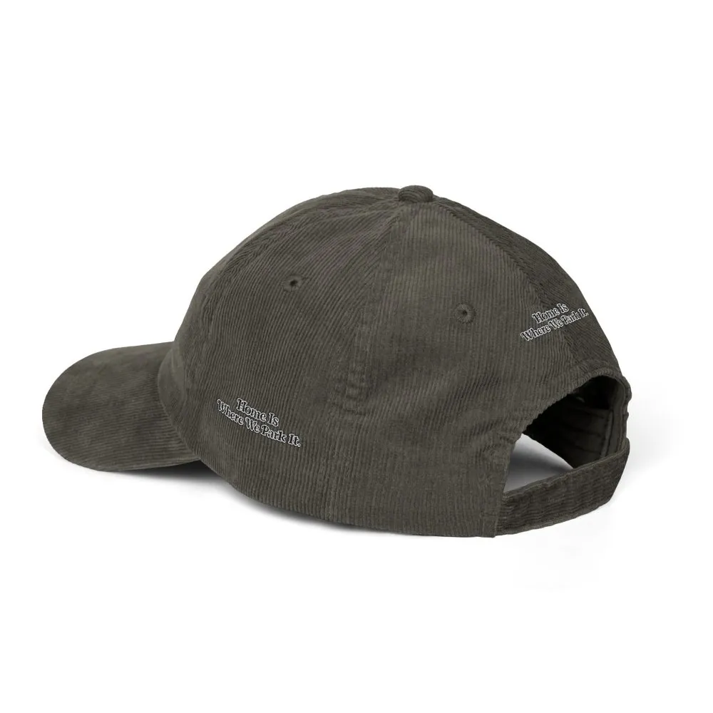 6903512094321726275_2048.jpeg Vintage Corduroy Cap (Embroidery) — "Home Is Where You Park It" Embroidered Hat