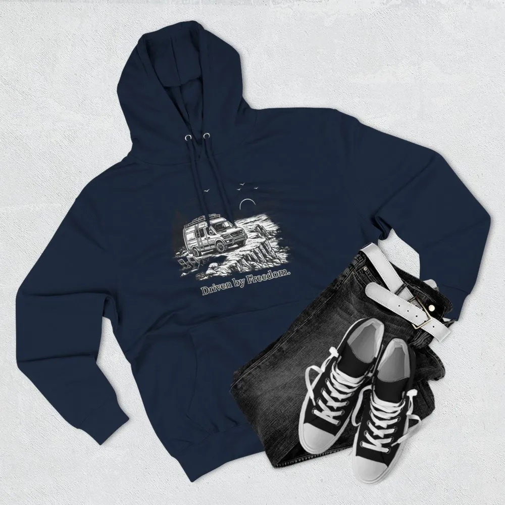 6907081069579096238_2048.jpeg Three-Panel Fleece Hoodie - "Driven By Freedom" Design Minimal-Line