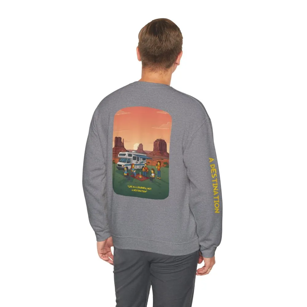 691135262526576949_2048.jpeg Unisex Heavy Blend™ Crewneck Sweatshirt — "Life Is A Journey-Not A Destination" Design Sitcom-Line