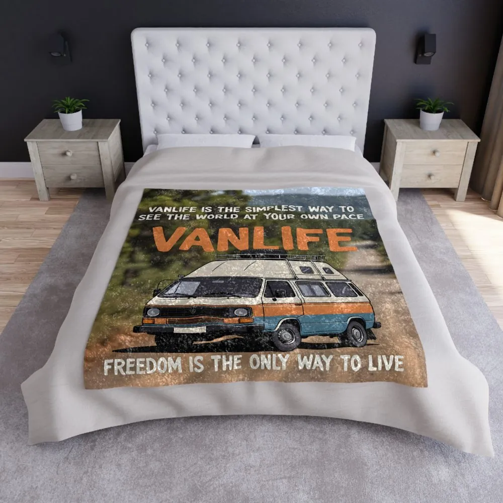 6912158750117566555_2048.jpeg Crushed Velvet Blanket — "Vanlife freedom is the only way to live" Retro Camper Quote