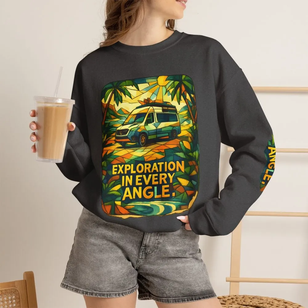 6922496874360847207_2048.jpeg Unisex Heavy Blend™ Crewneck Sweatshirt — "Exploration In Every Angle" Design Cubic-Line