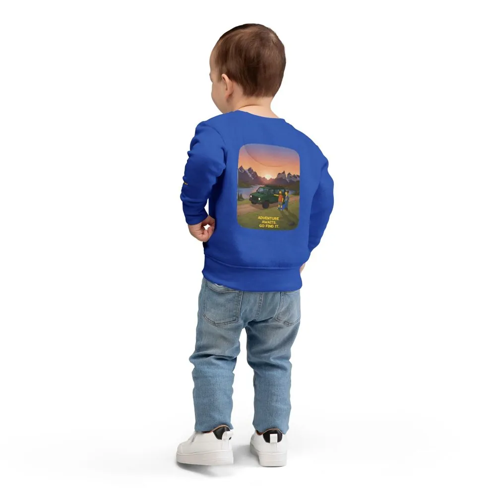 6924919317967542793_2048.jpeg Toddler Sweatshirt - "Adventure Awaits-Go Find It" (Design Sitcom-Line)
