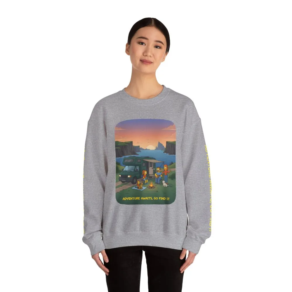6925136618768090710_2048.jpeg Unisex Heavy Blend™ Crewneck Sweatshirt — "Adventure Awaits-Go Find It"" Design Sitcom-Line
