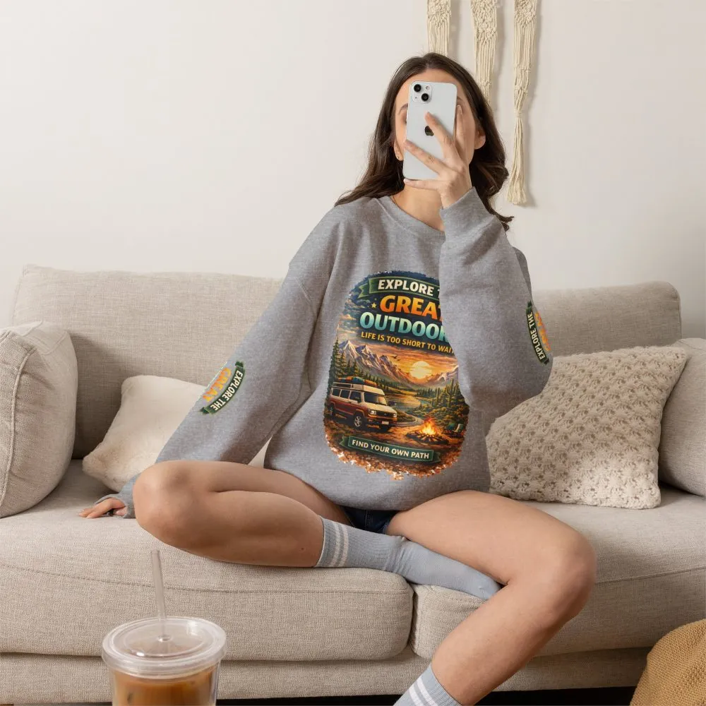 6931123063795895496_2048.jpeg Unisex Heavy Blend™ Crewneck Sweatshirt — "Explore The Great Outdoors" Design Scenic-Line