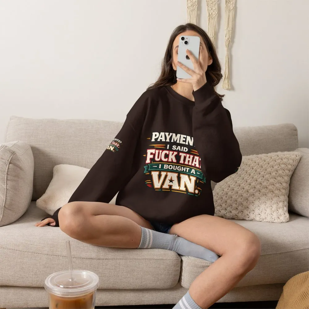 Unisex Heavy Blend™ Crewneck Sweatshirt — "Payments?I Said" Design F**K-Line