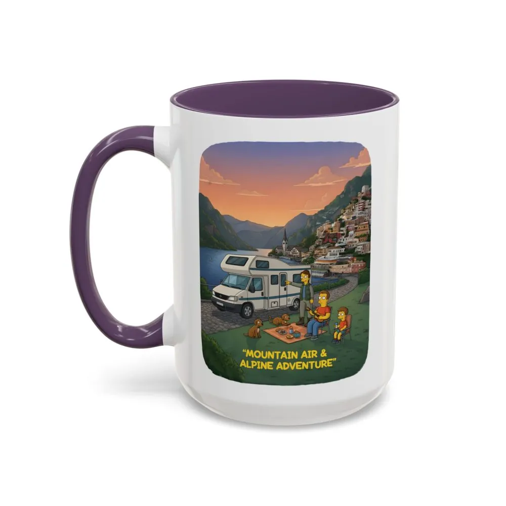 Accent Coffee Mug (11, 15oz) — "Mountain Air-Alpine Adventure" Design Sitcom-Line
