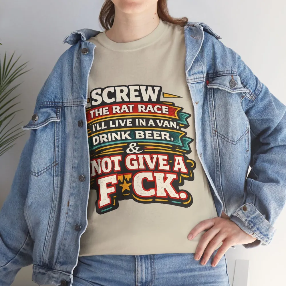 6968287639001573392_2048.jpeg Unisex Heavy Cotton Tee — "Screw The Rat Race" Design F**K-Line