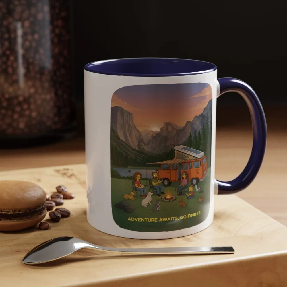 6969708363352685979_2048.jpeg Accent Coffee Mug (11, 15oz) — "Adventure Awaits-Go Find It"" Design Sitcom-Line