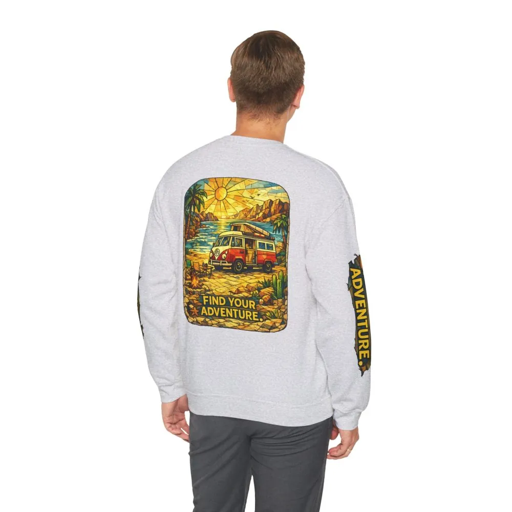 6978352871138856519_2048.jpeg Unisex Heavy Blend™ Crewneck Sweatshirt — "Find Your Adventure" Design Cubic-Line
