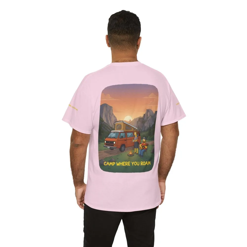 Unisex Heavy Cotton Tee — "Camp Where You Roam" Design Sitcom-Line