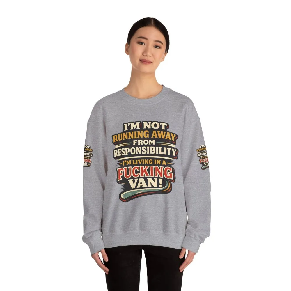 698619560244689827_2048.jpeg Unisex Heavy Blend™ Crewneck Sweatshirt — "I`m Not running Away" Design F**K-Line