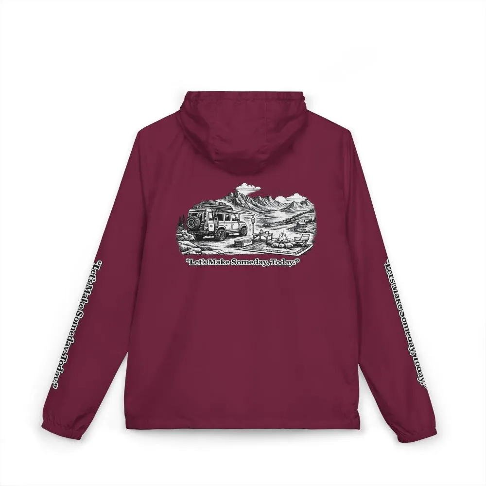 6988149188681060782_2048.jpeg Unisex Full-Zip Windbreaker Jacket — "Lets Make Some Day" (Design "Minimal-Line")