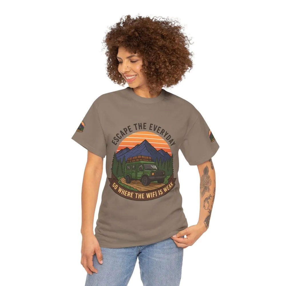 6990954473542707327_2048.jpeg Unisex Heavy Cotton Tee — "Go Where the WiFi Is Weak" Adventure Shirt