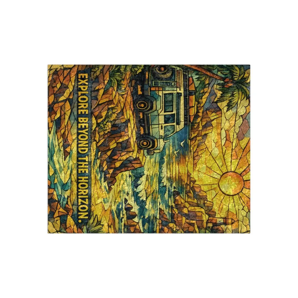 6998723360025547172_2048.jpeg Crushed Velvet Blanket —"Explore Beyond The Horizon" Design Cubic-Line(Campervan)
