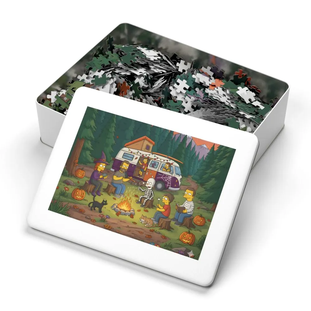 7000592392151280318_2048.jpeg Jigsaw Puzzle with Tin — Autumn Camping Jigsaw Halloween