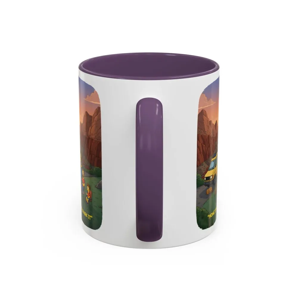 Accent Coffee Mug (11, 15oz) — "Home Is Where You Park It" Design Sitcom-Line