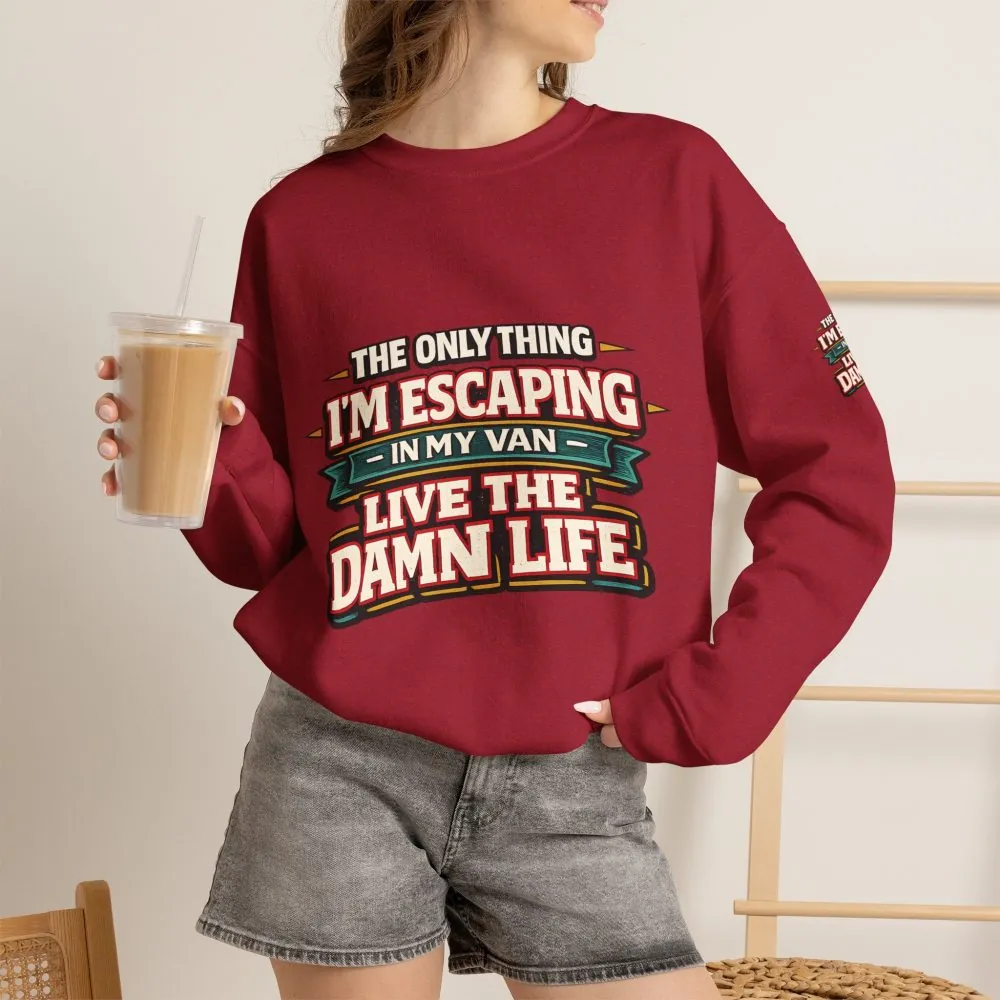 7032758588466779539_2048.jpeg Unisex Heavy Blend™ Crewneck Sweatshirt — "The Only Thing I´m Escaping" Design F**K-Line