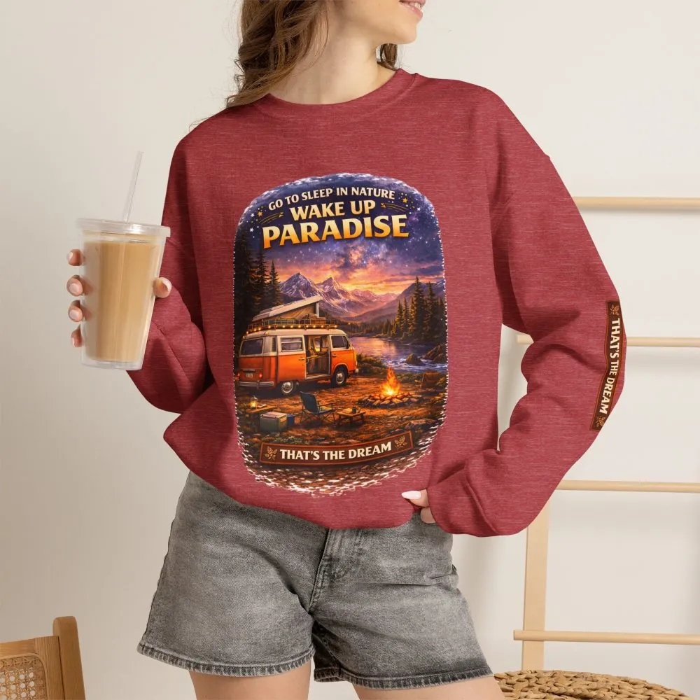 Unisex Heavy Blend™ Crewneck Sweatshirt — "Go To Sleep Nature " Design Scenic-Line