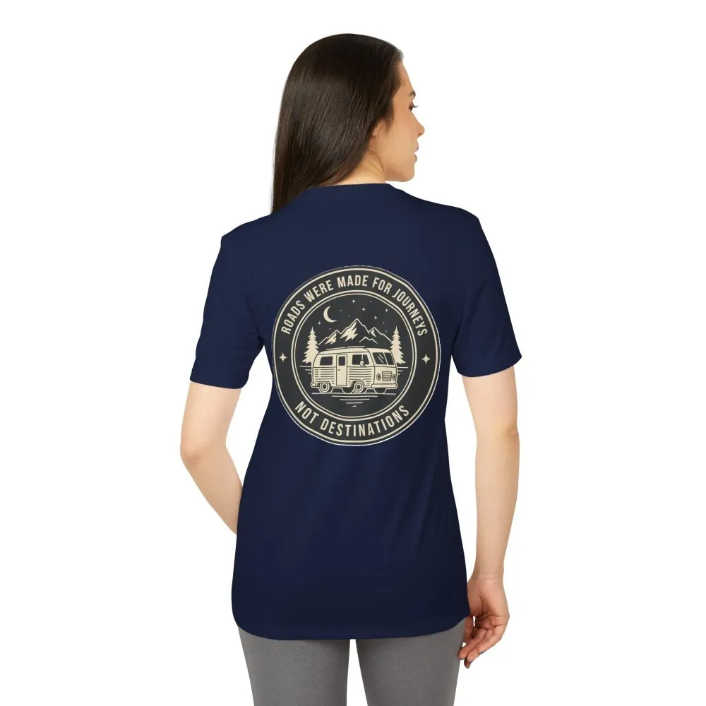 7051923599818281904_2048.jpeg T-Shirt(Adidas) — 'ROAD WHERE MADE FOR JOURNEYS-NOT DESTINATIONS' (font + back printed) Brand Adidas