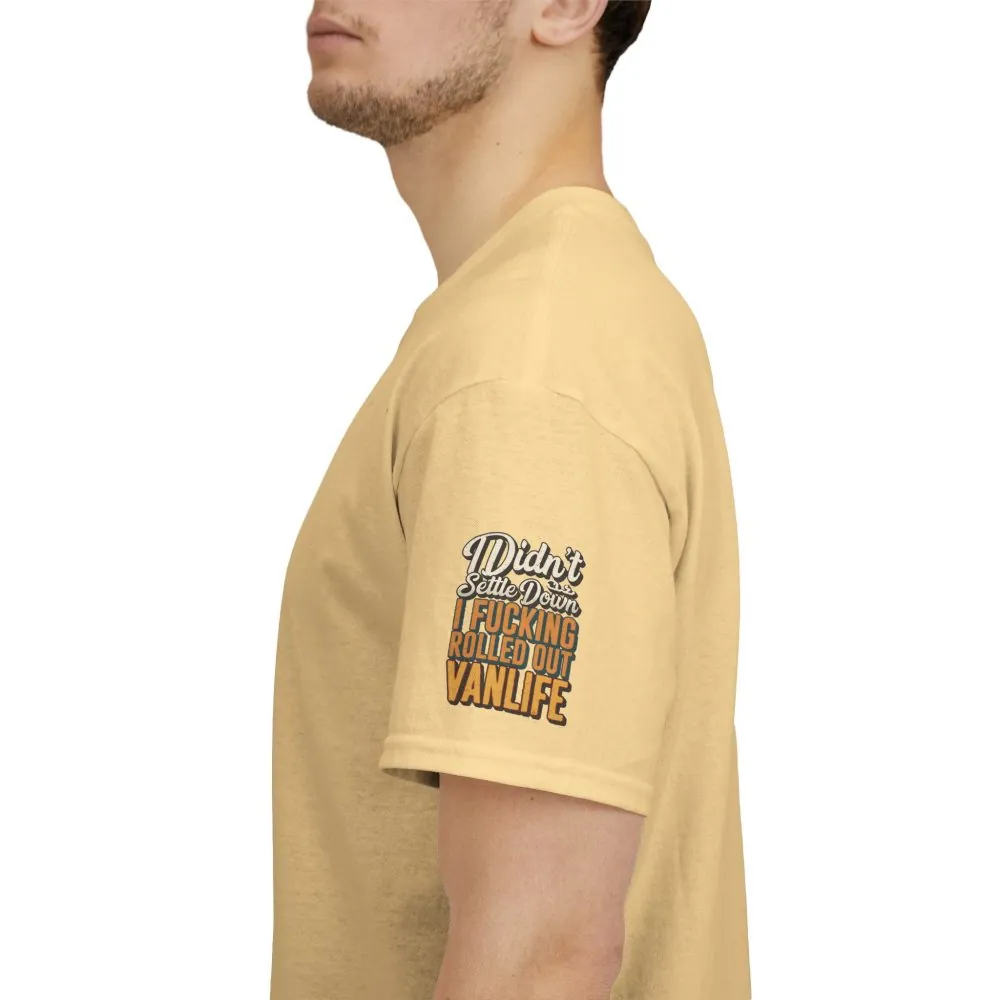 Unisex Heavy Cotton Tee — "Dind´t Settle Down" Design F**K-Line