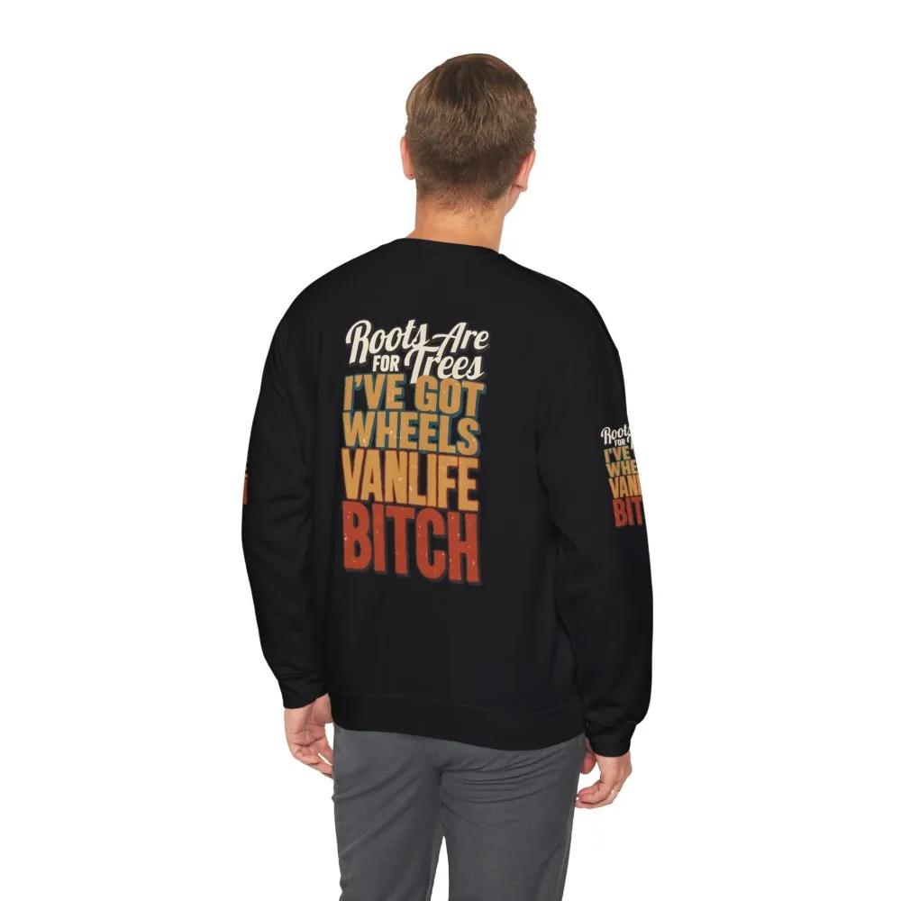 Unisex Heavy Blend™ Crewneck Sweatshirt — "Roots Are For Trees" Design F**K-Line