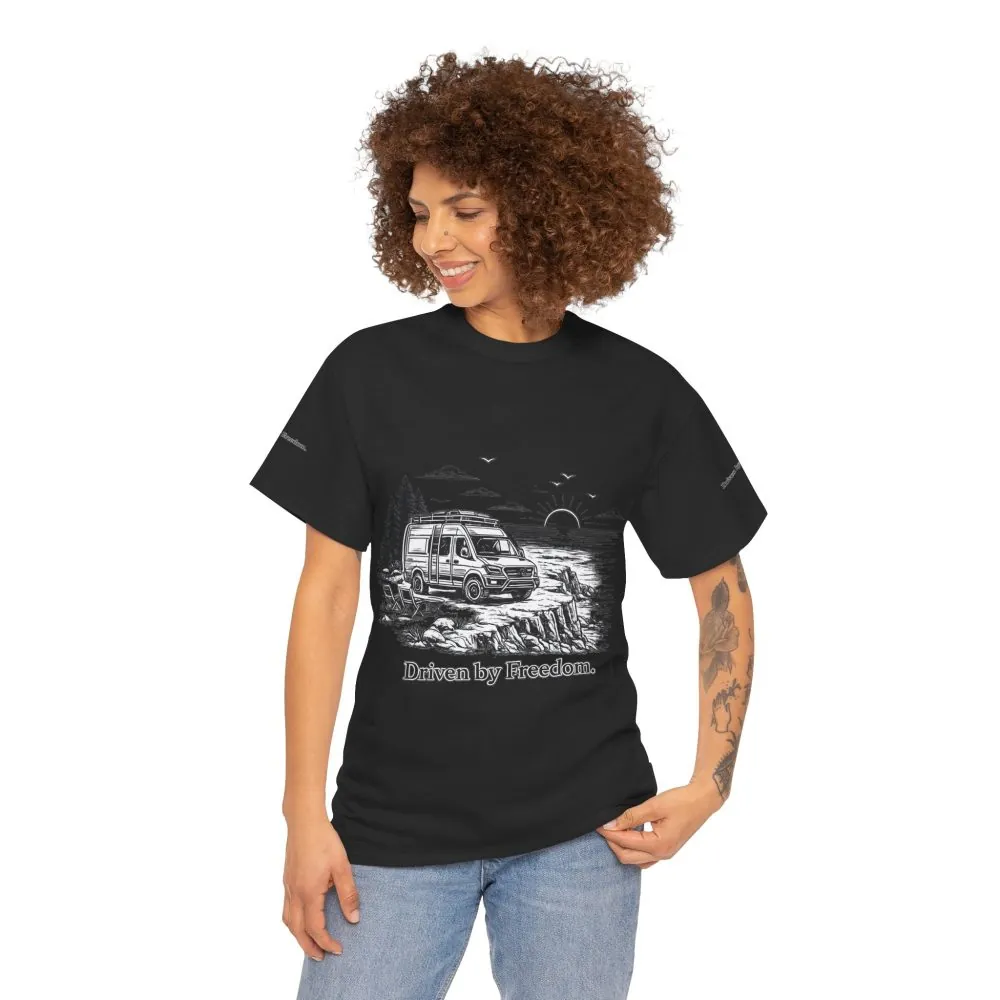 7075307832683420947_2048.jpeg Unisex Heavy Cotton Tee — ""Driven By Freedom" Design Minimal-Line
