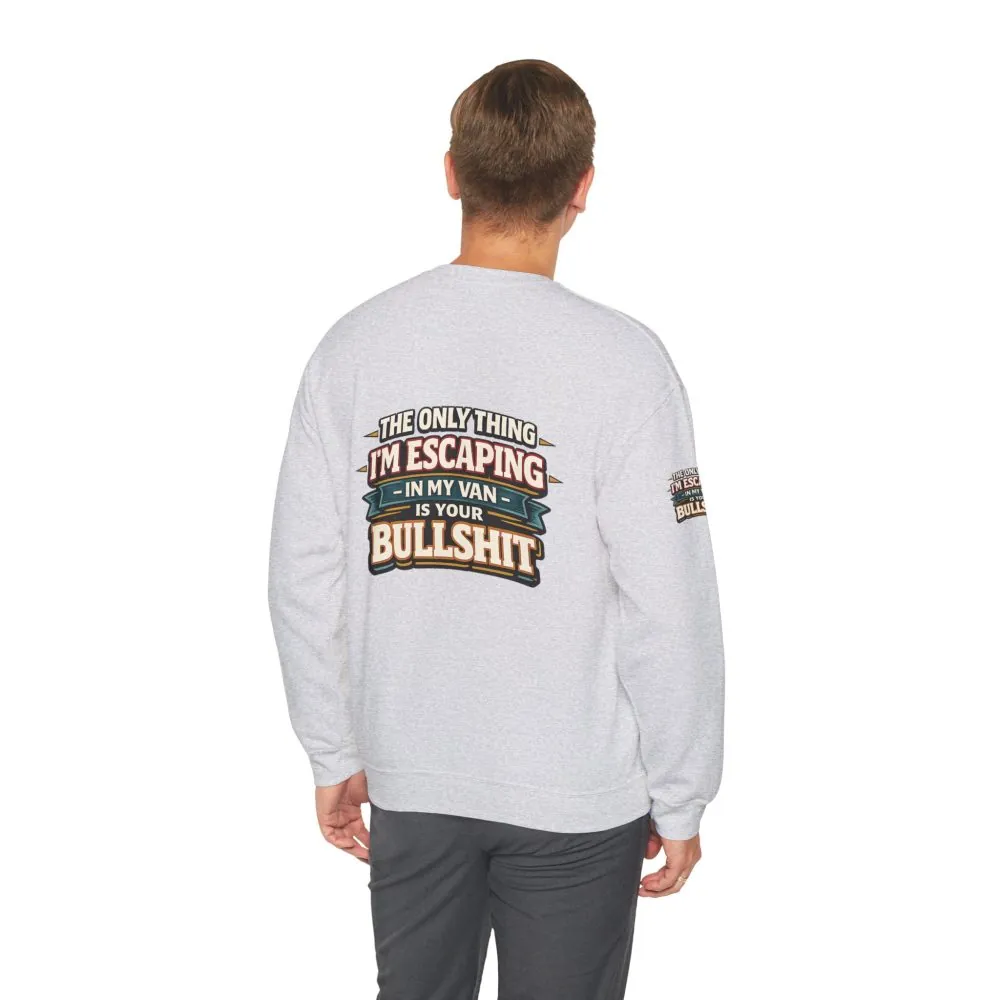 Unisex Heavy Blend™ Crewneck Sweatshirt — "The Only Thing I´m Escaping" Design F**K-Line