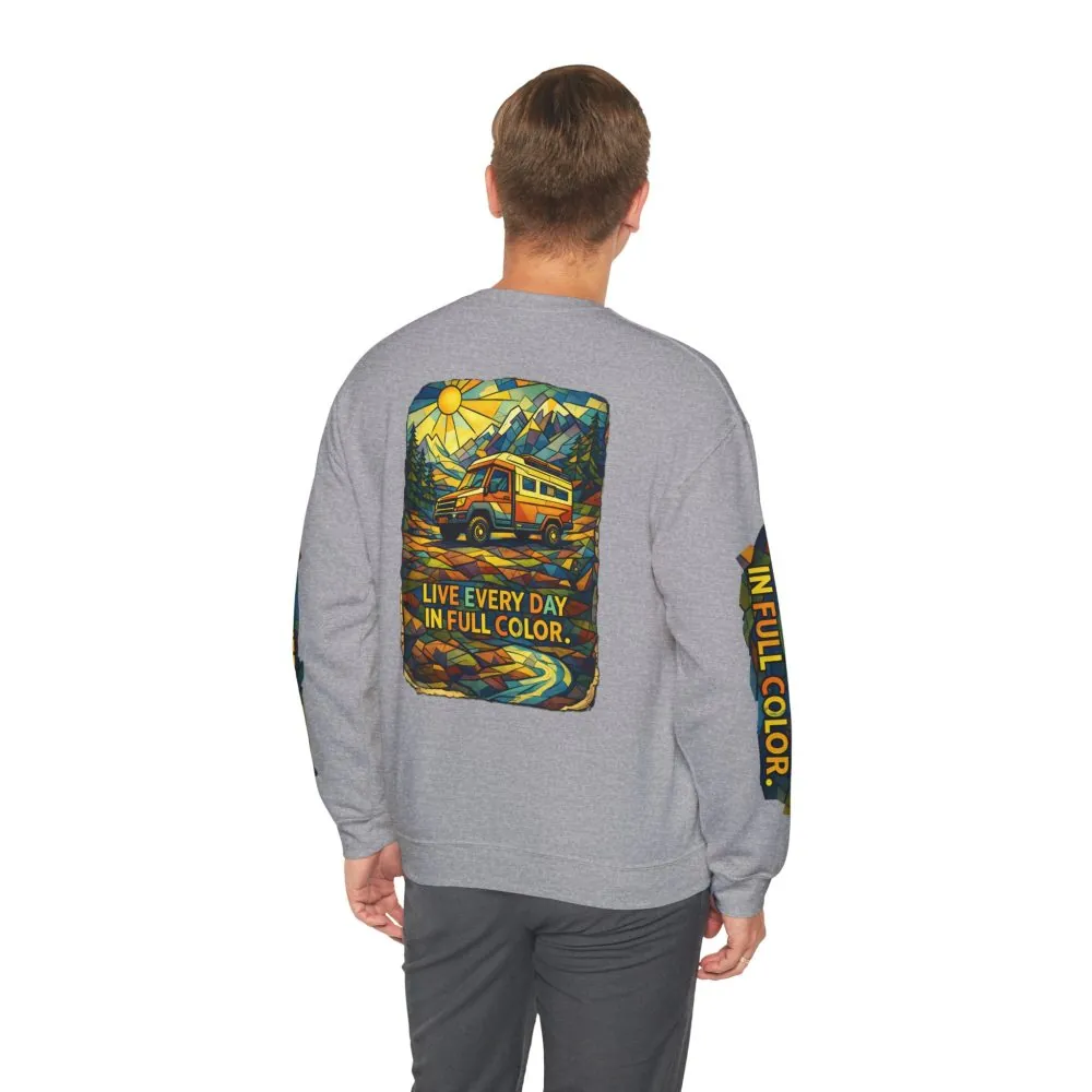 7080749182129234873_2048.jpeg Unisex Heavy Blend™ Crewneck Sweatshirt — "Live Every Day InFull Color" Design Cubic-Line