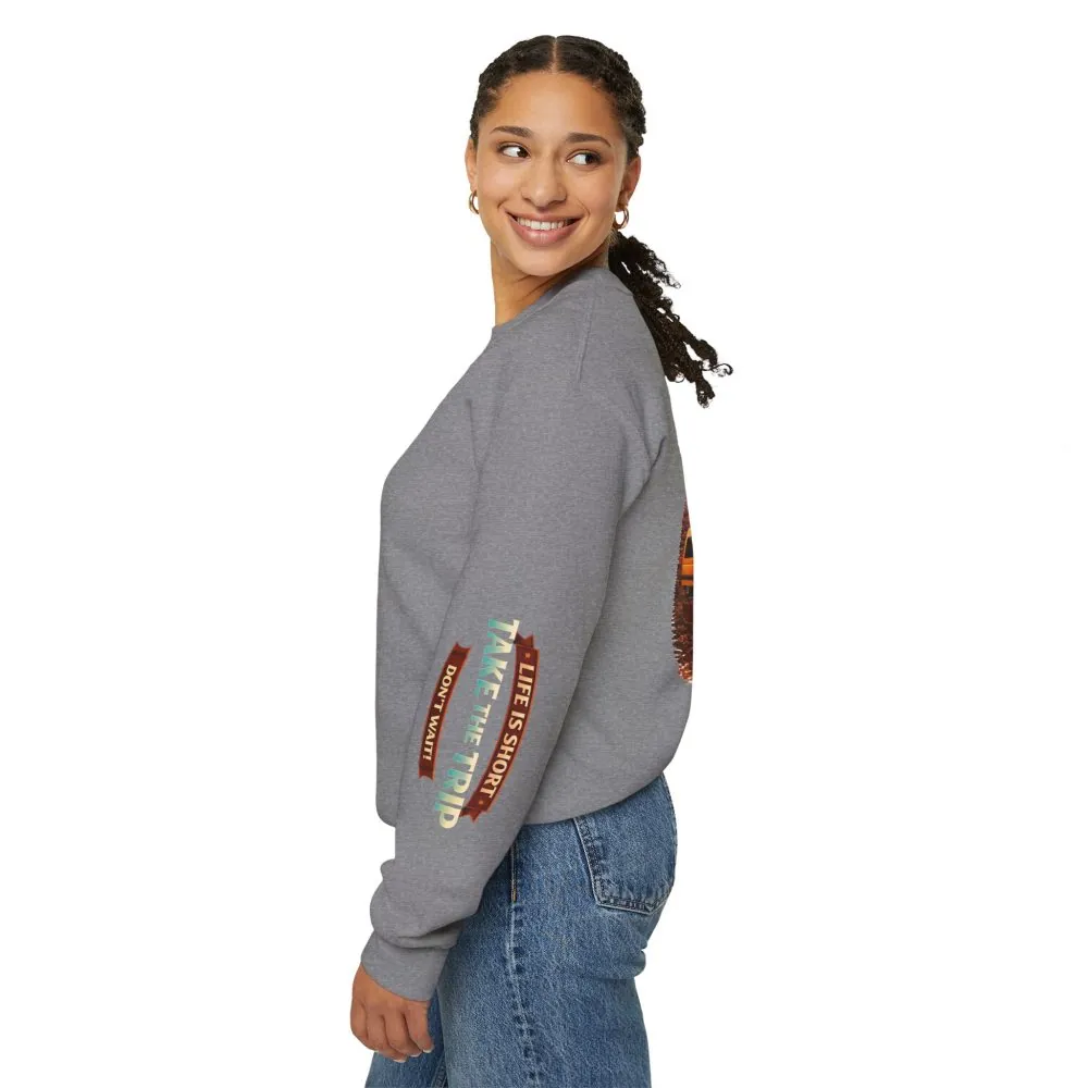 7094093069373022698_2048.jpeg Unisex Heavy Blend™ Crewneck Sweatshirt — "Life Is To Short-Take The Trip" Design Scenic-Line
