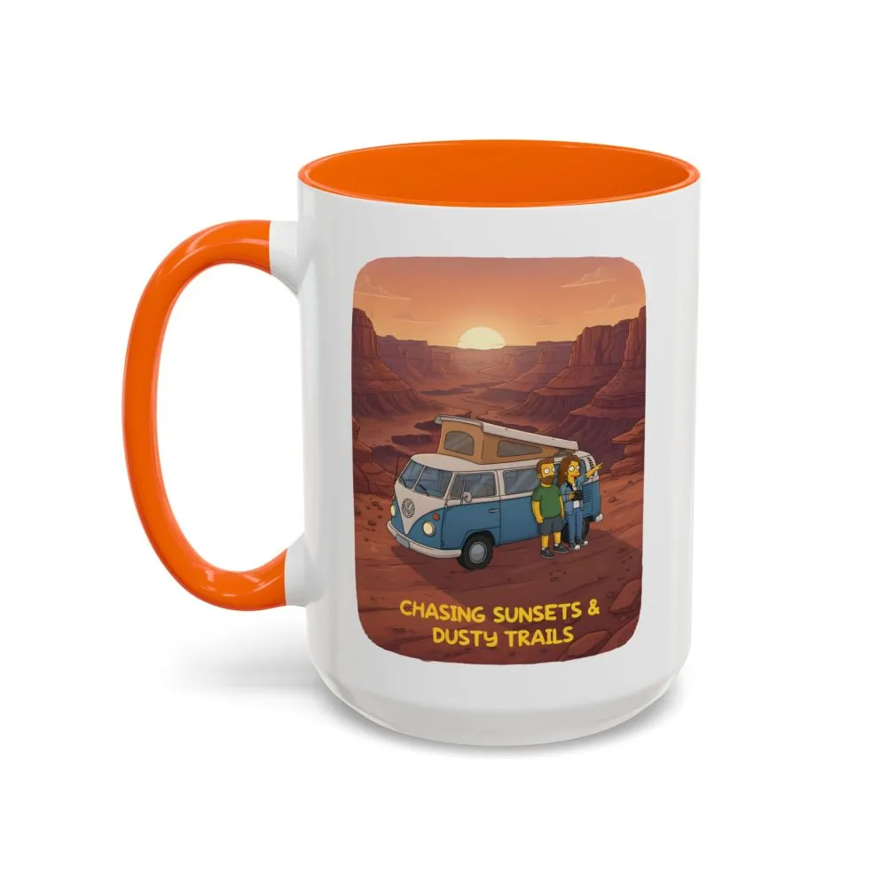 7097220093275247941_2048.jpeg Accent Coffee Mug (11, 15oz) — "Chasing Sunsets And Dusty Trails" Design Sitcom-Line