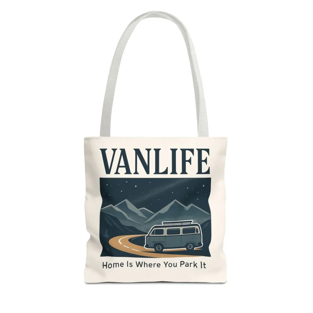7098957648843849602_2048.jpeg Vanlife Tote Bag — "Vanlife - Home Is Where You Park It" Campervan Beach/Adventure Tote