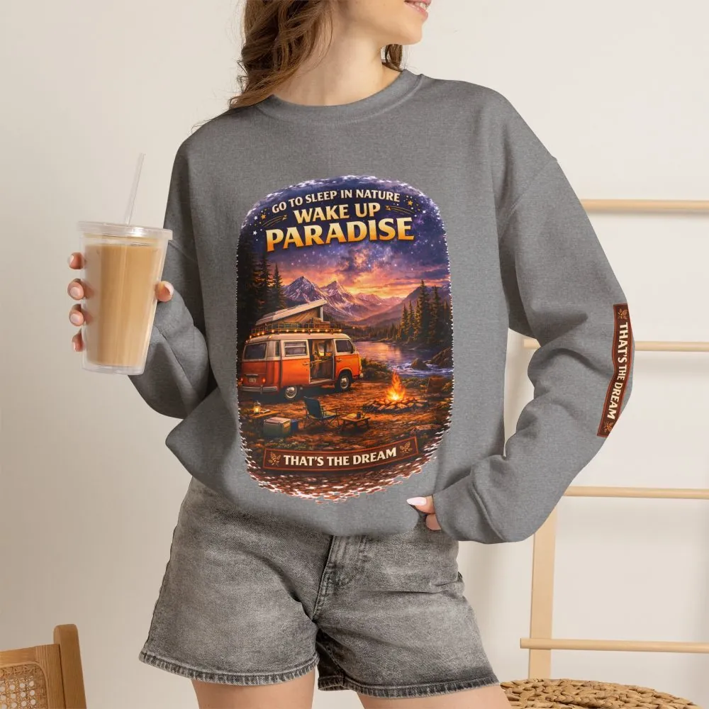 Unisex Heavy Blend™ Crewneck Sweatshirt — "Go To Sleep Nature " Design Scenic-Line