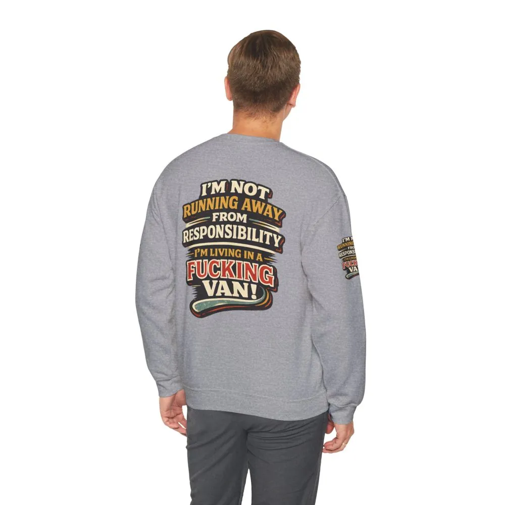 7110342179454876696_2048.jpeg Unisex Heavy Blend™ Crewneck Sweatshirt — "I`m Not running Away" Design F**K-Line