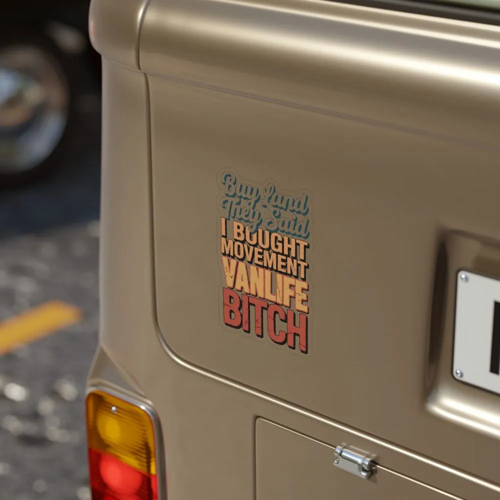 Transparent Outdoor Stickers – "Buy Land They Said" Design F**K-Line