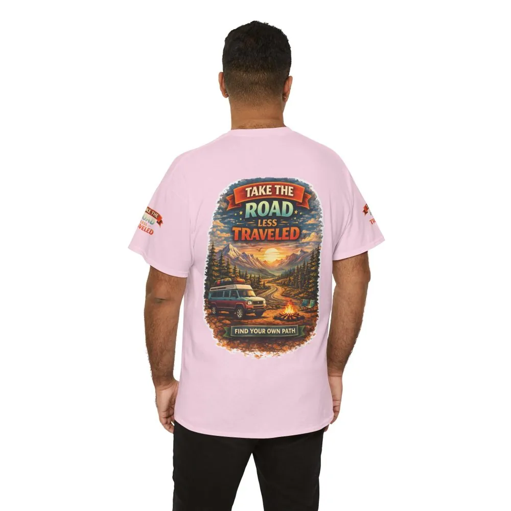 7115835110321035692_2048.jpeg Unisex Heavy Cotton Tee — "Take The Road Less Traveled" Design Scenic-Line