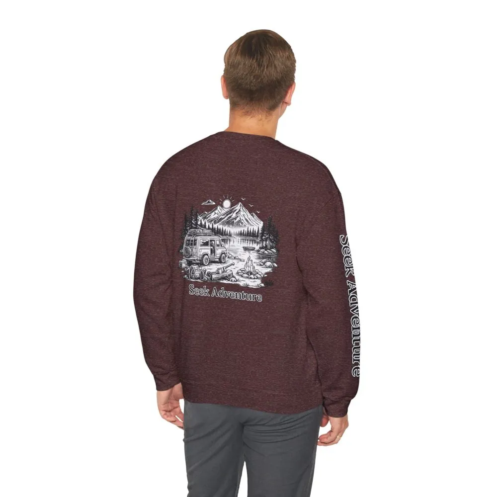 7122897809309516683_2048.jpeg Unisex Heavy Blend™ Crewneck Sweatshirt — "Seek Adventure" Design Minimal-Line