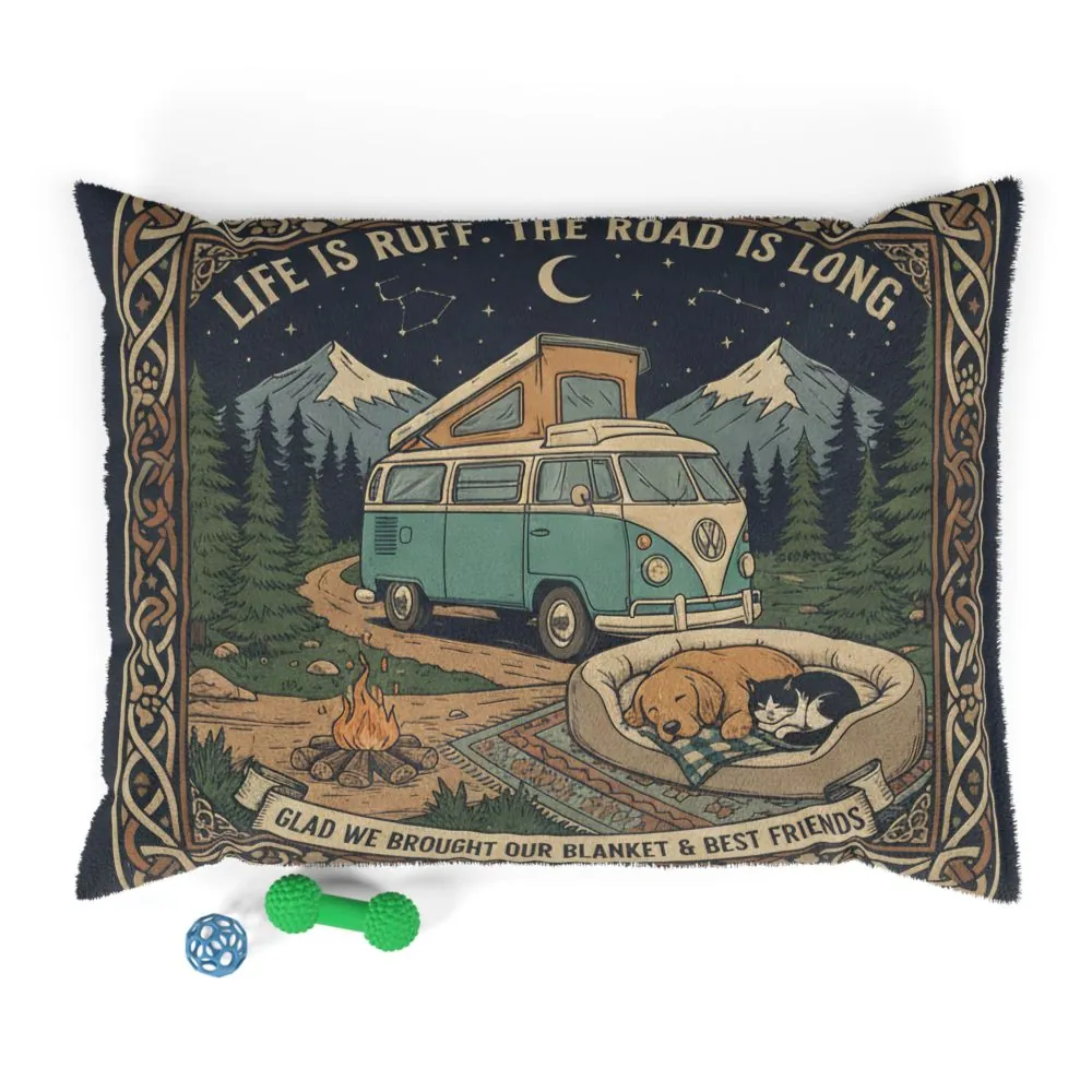 7130598256350855481_2048.jpeg Pet Bed — "Life Is Ruff" Vintage Van Dog & Cat Travel Pillow
