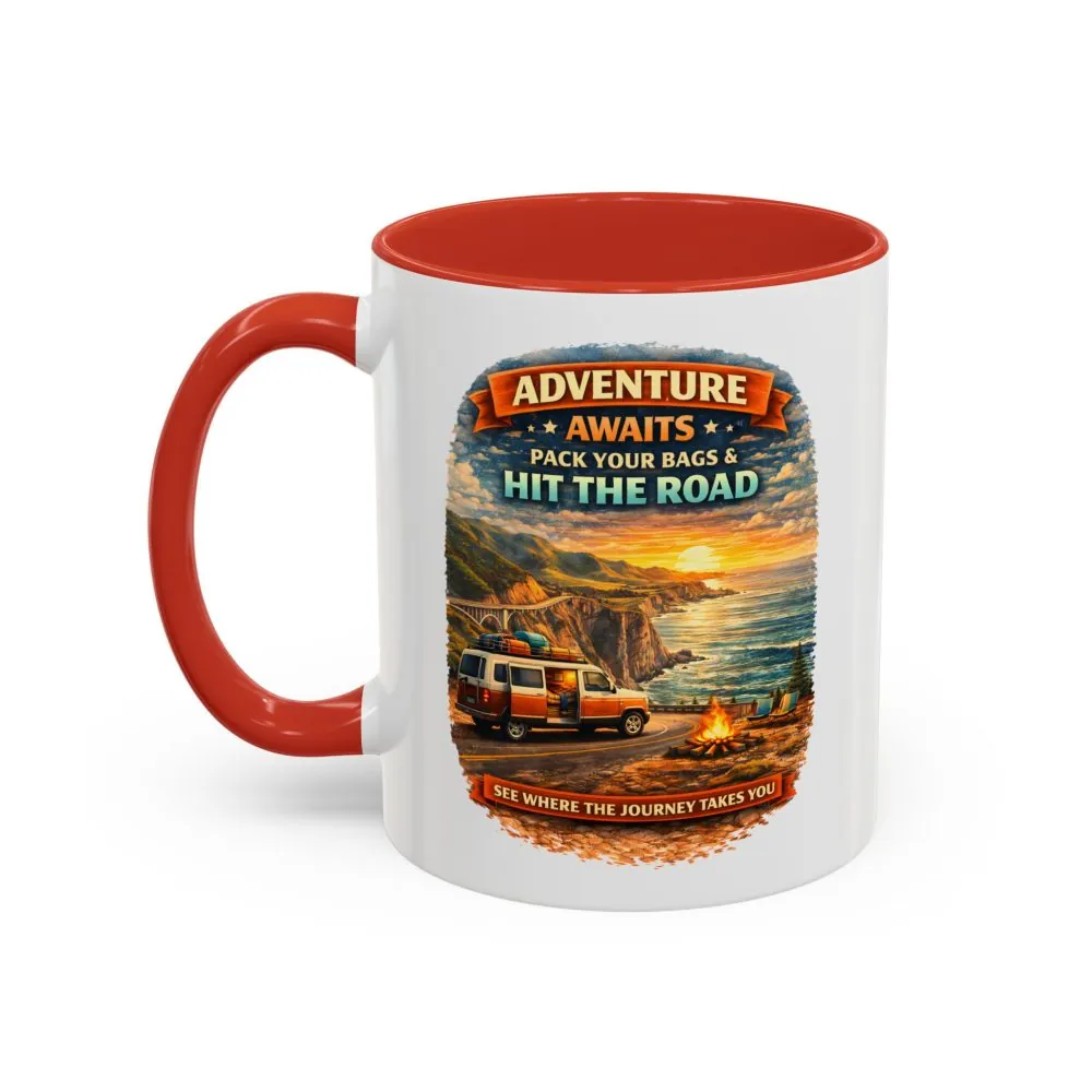 7142738066998003780_2048.jpeg Accent Coffee Mug (11, 15oz) — "Adventure Awaits-Pack Your Bags" Design Scenic-Line