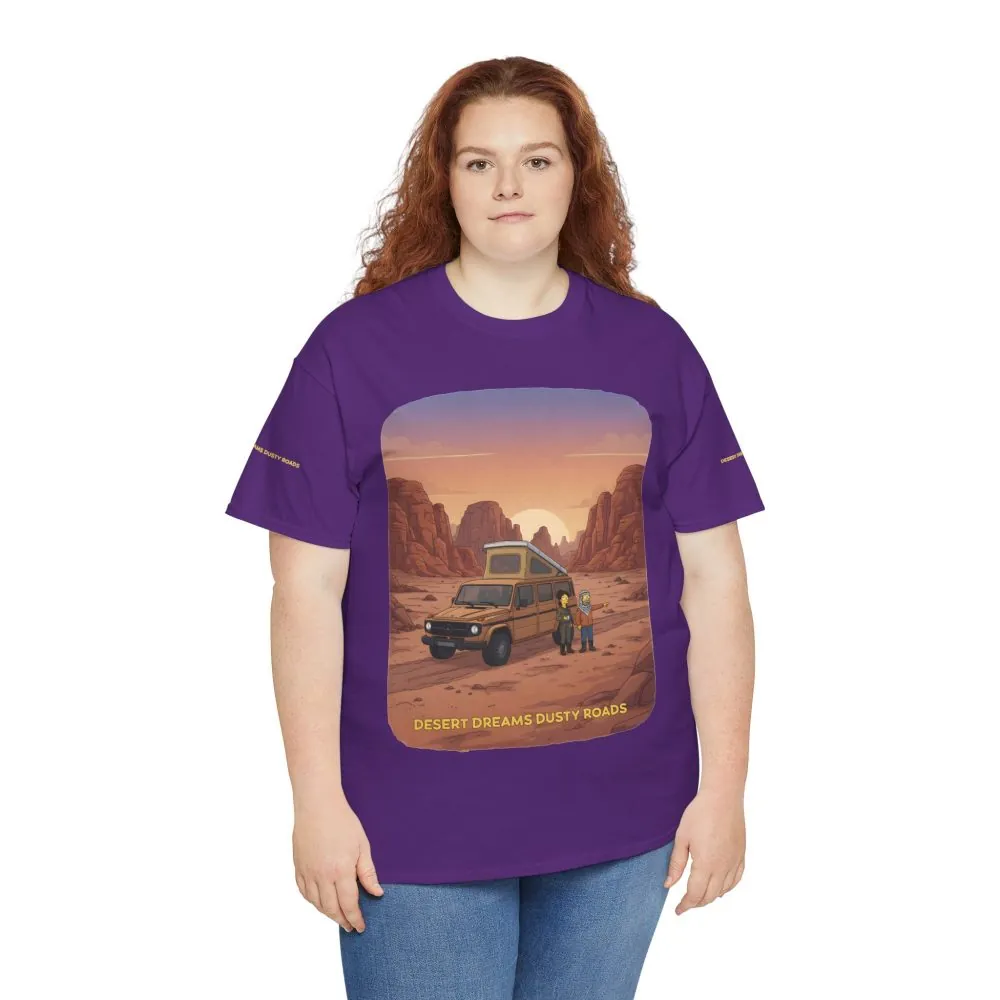 7149621729808171445_2048.jpeg Unisex Heavy Cotton Tee — "Desert Dreams Dusty Roads" Design Sitcom-Line