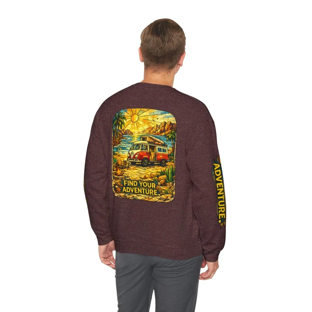 7152172730118784102_2048.jpeg Unisex Heavy Blend™ Crewneck Sweatshirt — "Find Your Adventure" Design Cubic-Line