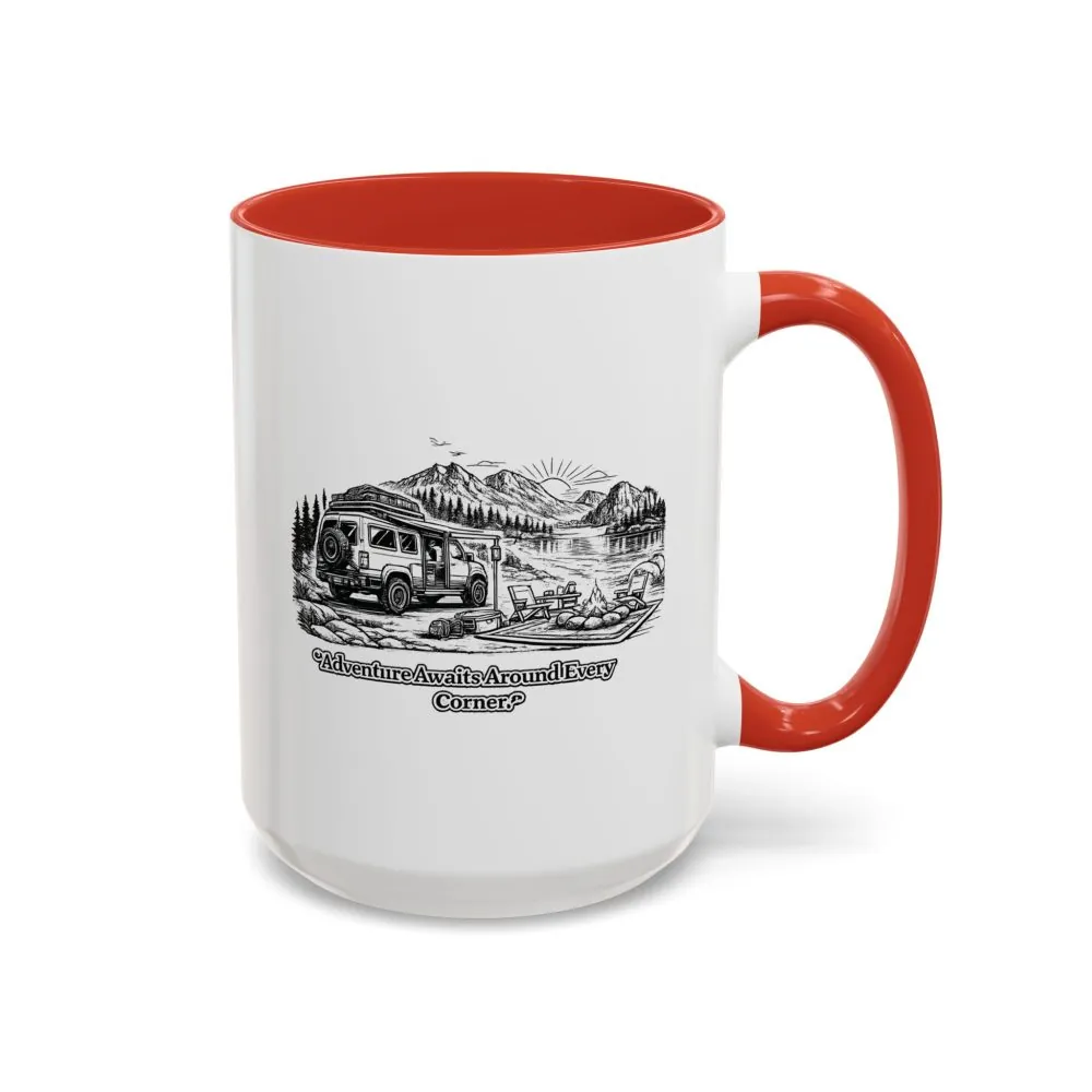 7156511111548491455_2048.jpeg Accent Coffee Mug (11, 15oz) — "Adventure Awaits Around Every Corner" Design Minimal-Line