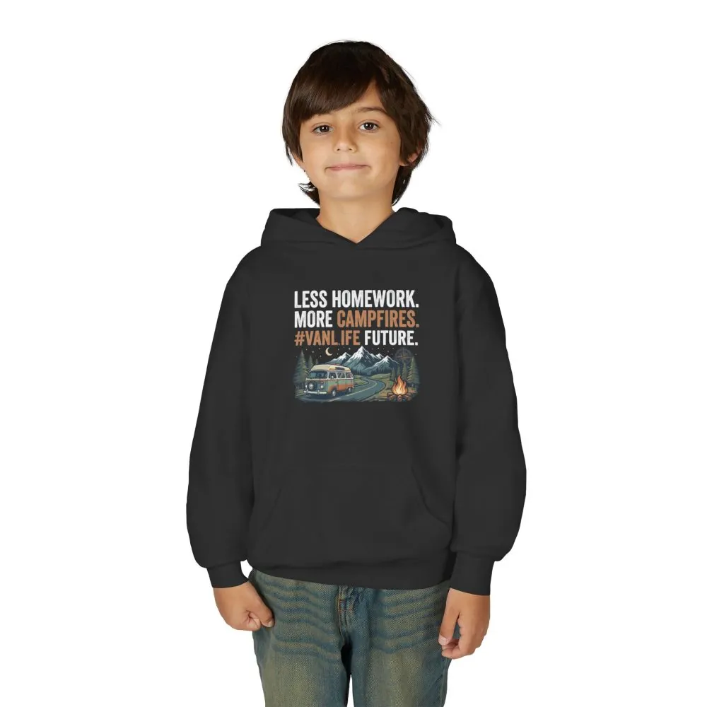 7158840047202908011_2048.jpeg Youth Hoodie(Gildan) – Less Worry, More Campfires #VanLife Adventure Pullover