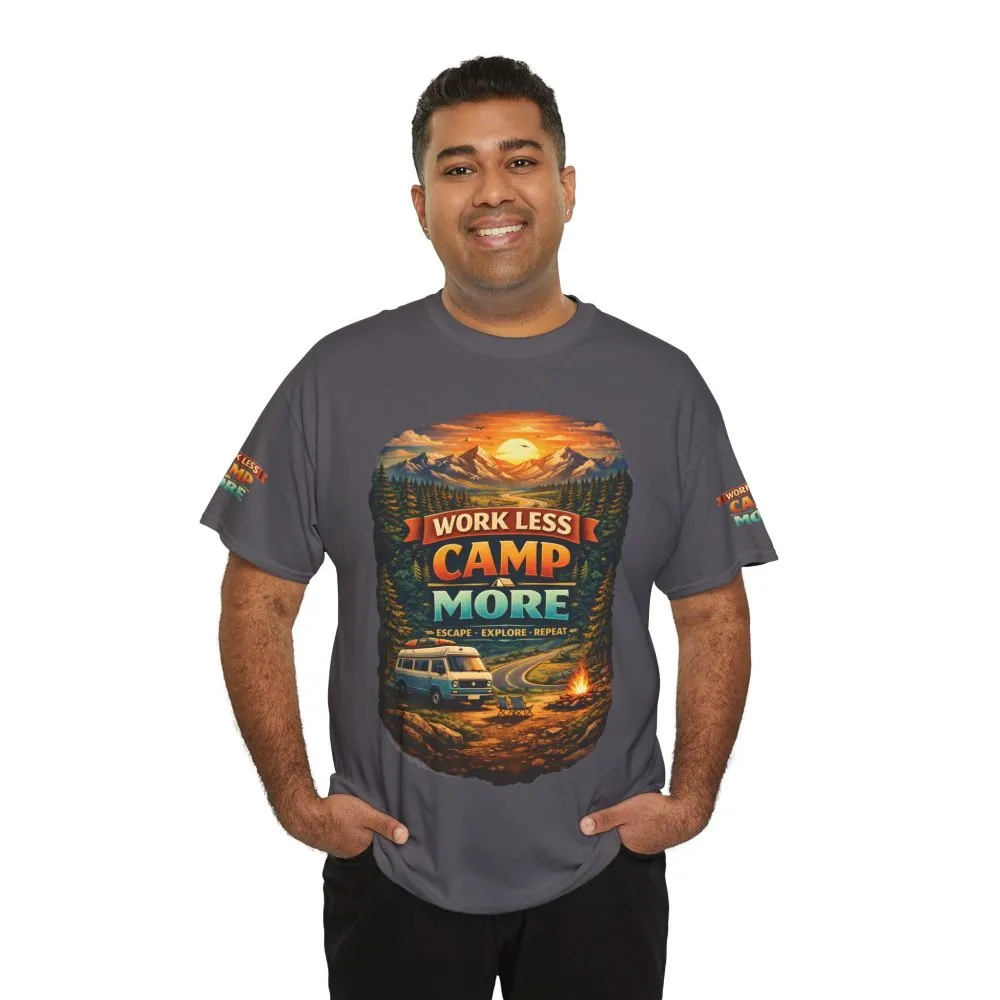 7159453598020728859_2048.jpeg Unisex Heavy Cotton Tee — "Work Less-Camp More" Design Scenic-Line