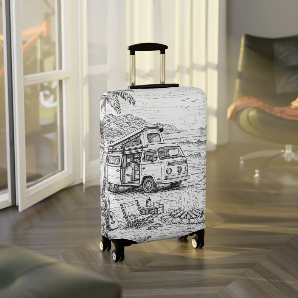 7176403354706014984_2048.jpeg Luggage Cover — Adventure Camper Sketch Travel Suitcase