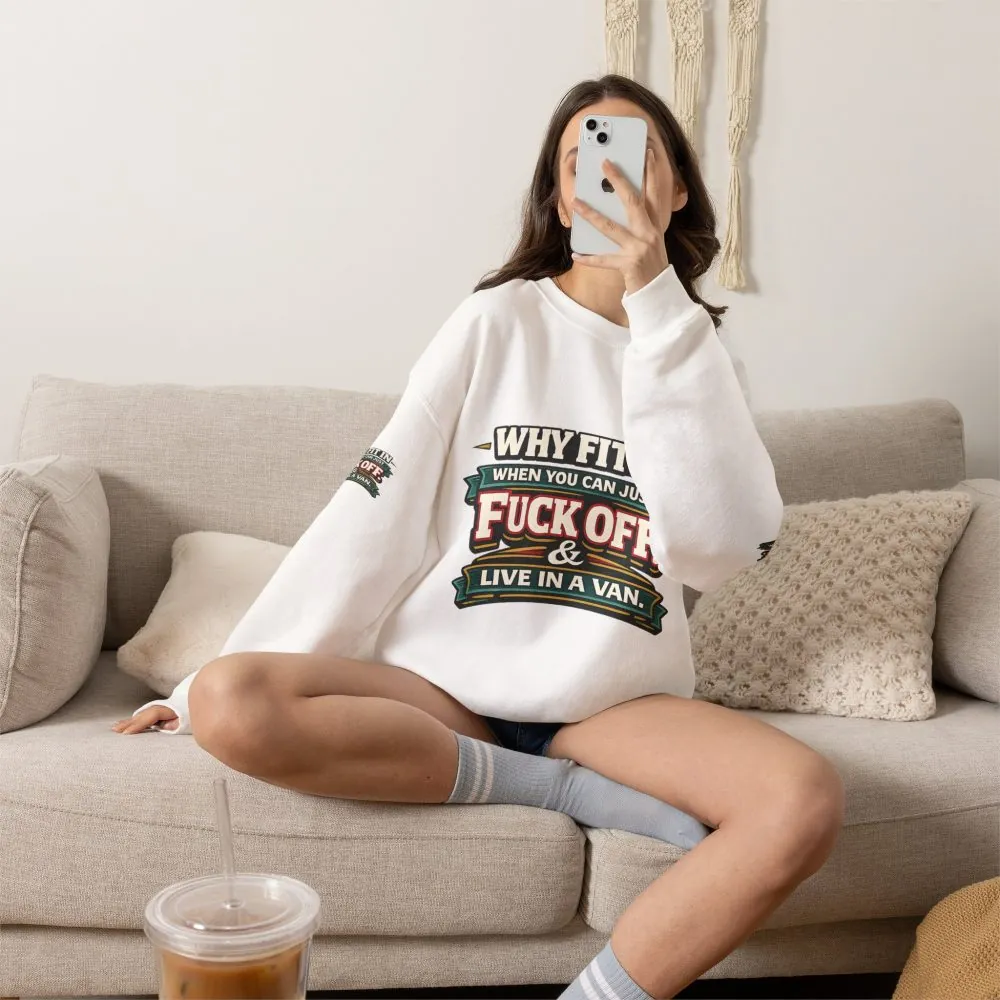 Unisex Heavy Blend™ Crewneck Sweatshirt — "Why Fit In" Design F**K-Line