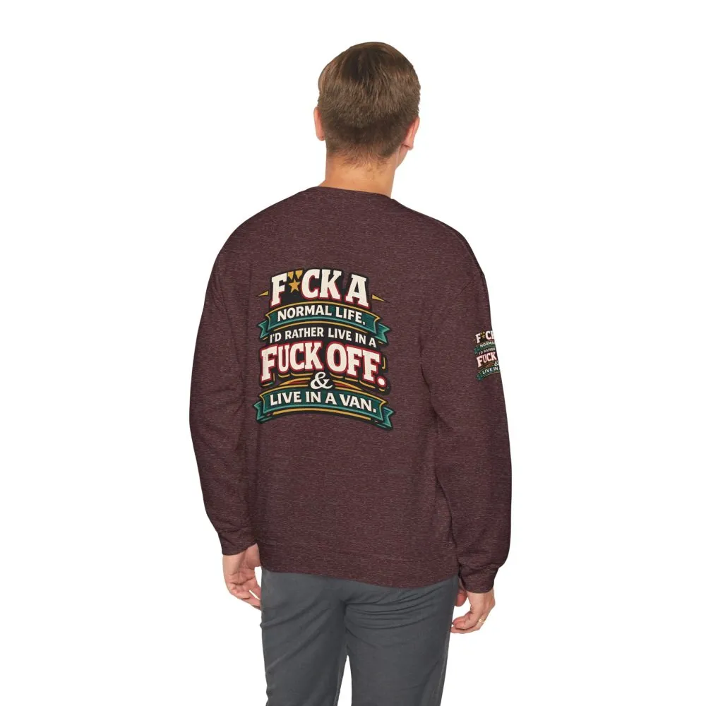 7180949441362418842_2048.jpeg Unisex Heavy Blend™ Crewneck Sweatshirt — "Fuck A Normal Life" Design F**K-Line